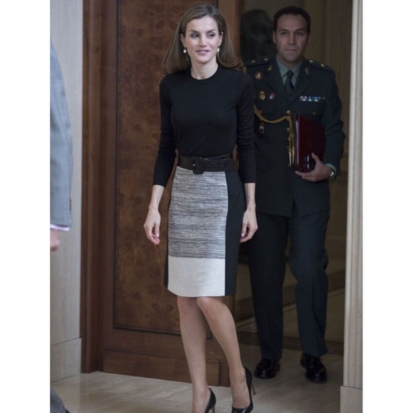 HUGO BOSS Skirt Color Block A-Line Lined Women's US 8 Queen Letizia CROATIA MADE - Picture 16 of 16